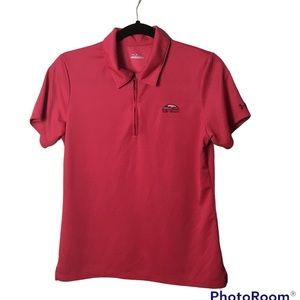 Under Armour pink short sleeve zip neck golf polo shirt. Turf Valley. Medium
